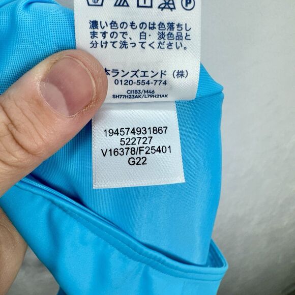 Lands End High Waisted Bikini Swim Bottoms Size 8 Turquoise Chlorine Resistant - Picture 7 of 10